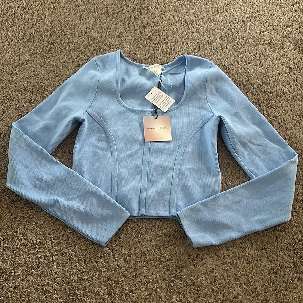 NWT light blue long sleeve top